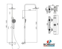 MEDIDAS COLUMNA DUCHA TERMOSTATICA BORRAS